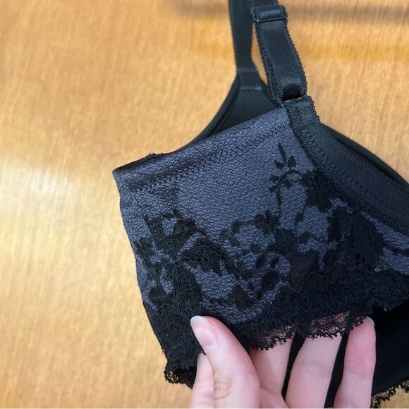Wacoal Lace Affair Contour Bra Black/Graphite Size 32DDD - Picture 7 of 11